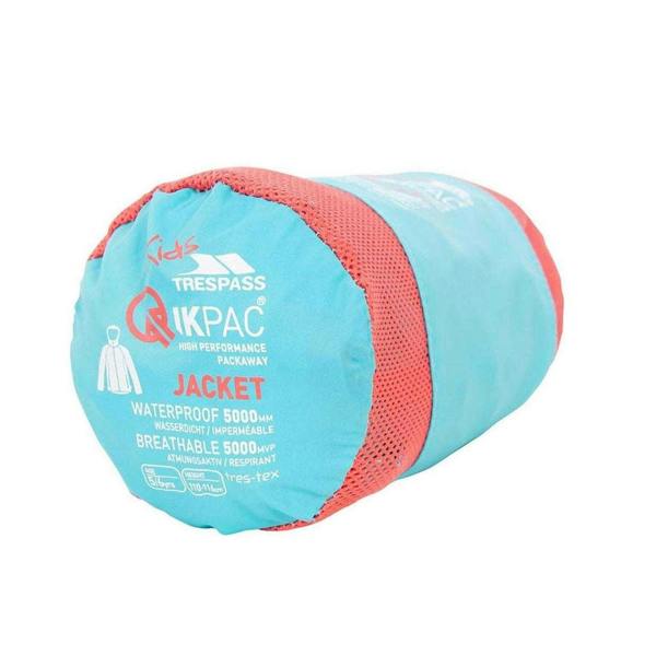 Trespass Childrens/Kids Qikpac Packaway Jacket - Aqua - 