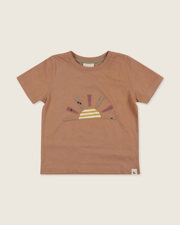 organic cotton Orange Rising Sun Applique T-Shirt - image 1