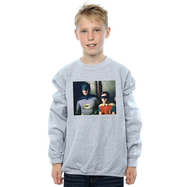 DC Comics Boys Batman TV Series Dynamic Duo Photograph Sweatshirt - Sports Grey