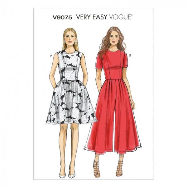 Vogue Sewing Pattern 9075, Dresses, Jumpsuits for Women, 6-8-10-12-14 - Easy