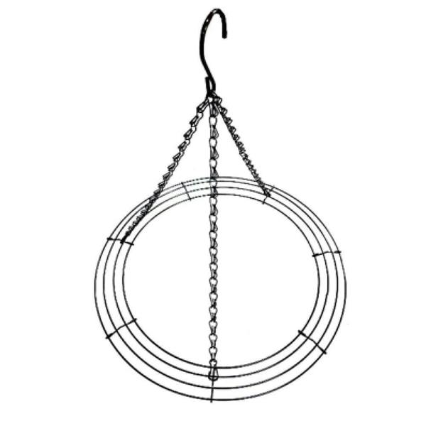 Hanging Hoop with Artificial Woodland Trailing Ferns 60cm Diameter - Evergreenery