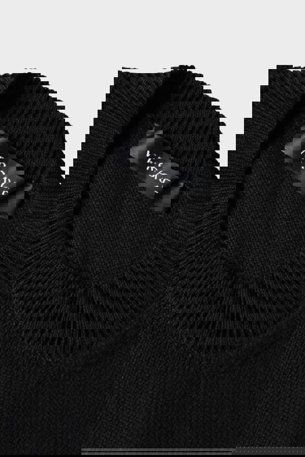 Versace Sweater Medusa Embroidery Crew Neck Pullover Black