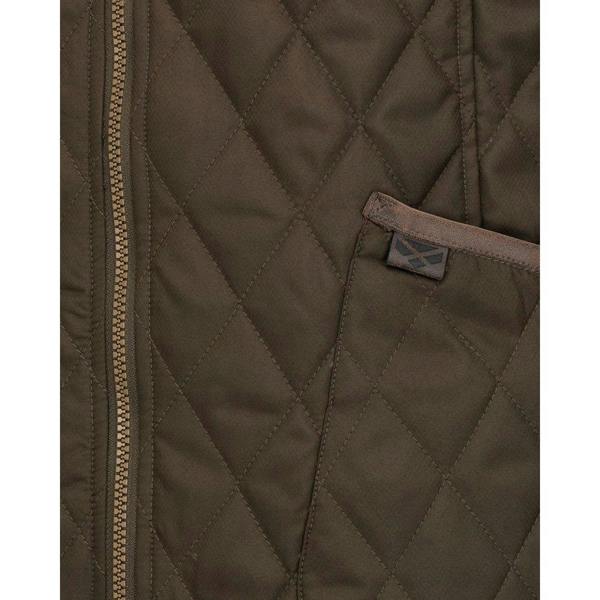 Hoggs of Fife Ladybank Quilted Gilet diamond ripstop fabric with leatherette pocket trim detail