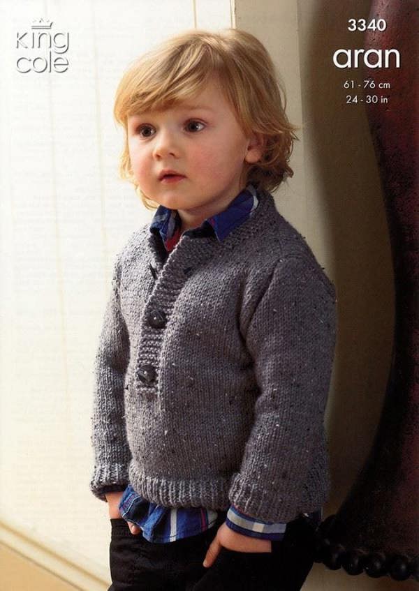 King Cole Fashion Knitting Pattern 3340, Coats, Sweaters for Kids, 3 Years - 11 Years - Easy