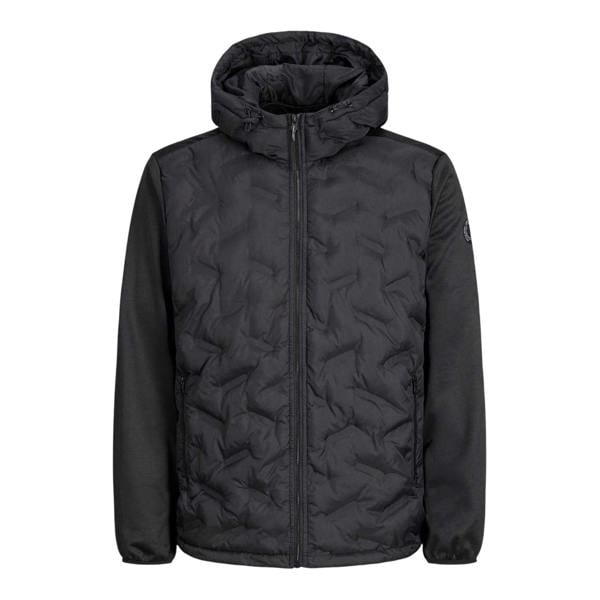 Jack And Jones Mens Hooded Hybrid Jacket - Black - 