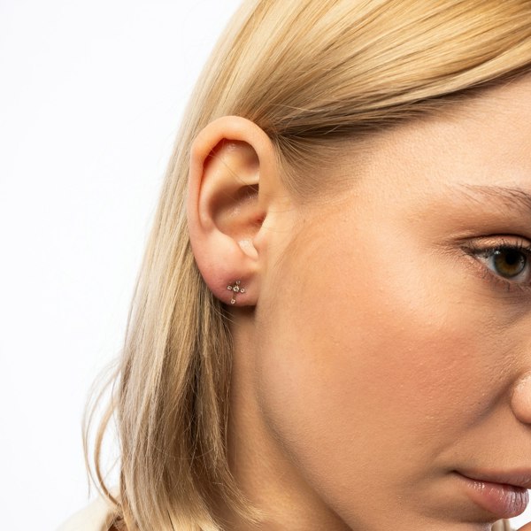 Spero London 9ct Solid Gold Cross Earrings
