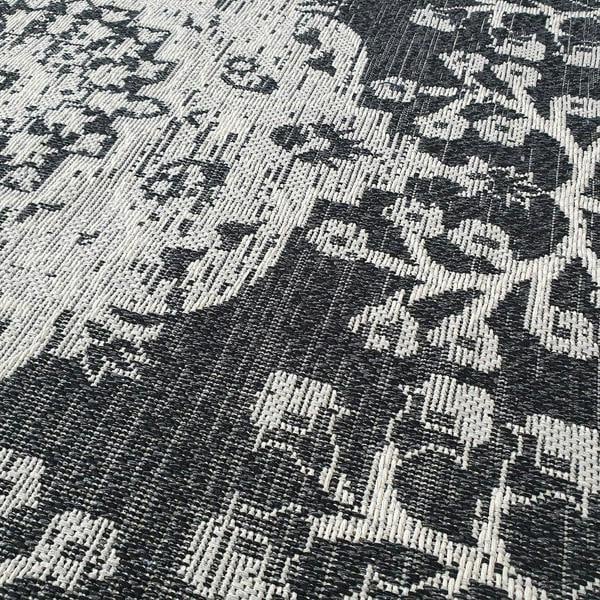 Black Oriental Rug Cotton Washable Rugs Runners Grey Oriental Traditional Pattern Large Small Flat Weave Carpet