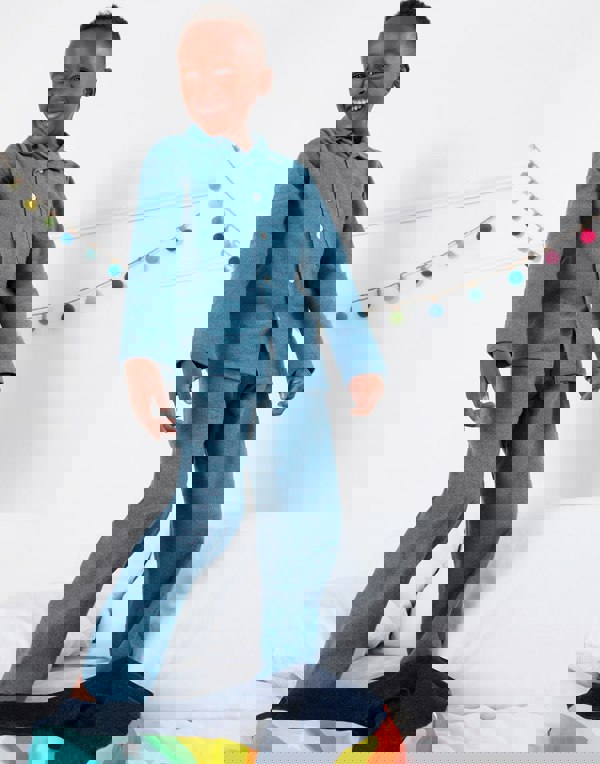 Children's Brushed Cotton Pyjama Set – Stornoway Herringbone - British Boxers