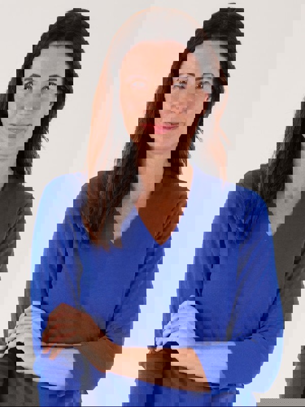 PennyPlain High Back V-neck Top - Royal