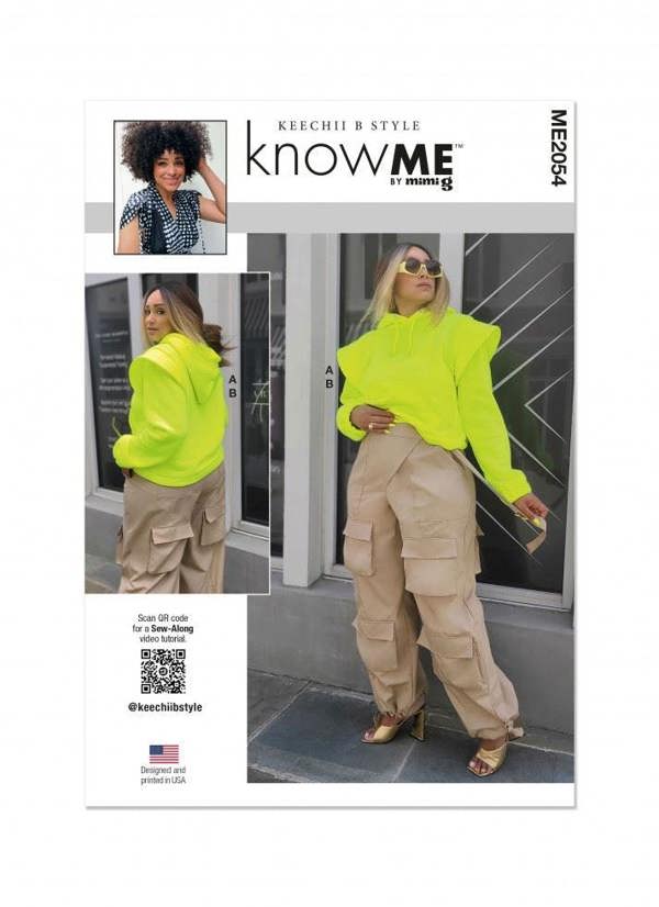Know Me Sewing Pattern 2054, Tops, Sweaters, Trousers for Women, M1 (10-12-14-16-18) - Intermediate