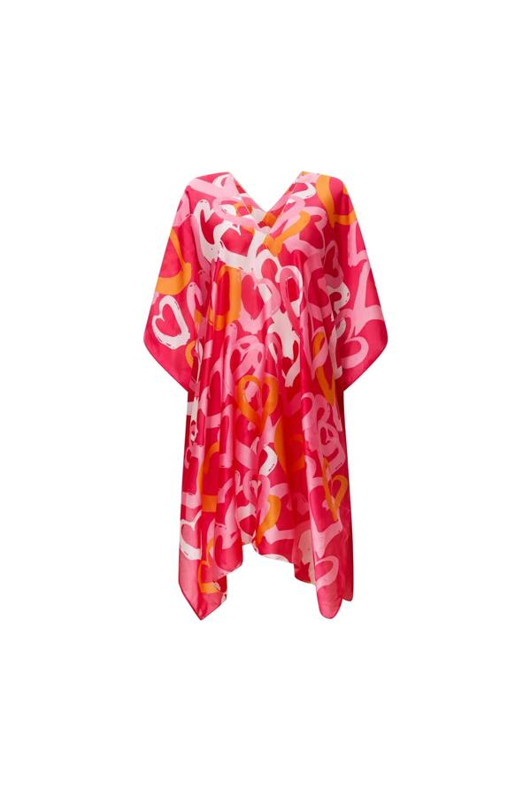James Lakeland Red Heart Print Kaftan