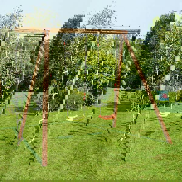 Soulet Arthur Double Wooden Swing Set with Rope Ladder