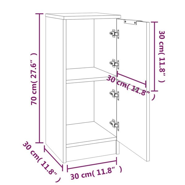 Berkfield Sideboards 2 pcs Concrete Grey 30x30x70 cm Engineered Wood