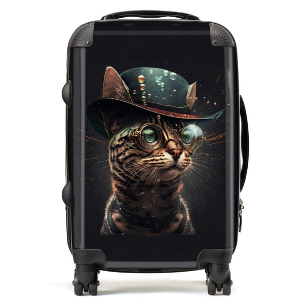 Warren Reed Bengal Cat Face Glasses And Hat Splashart Suitcase