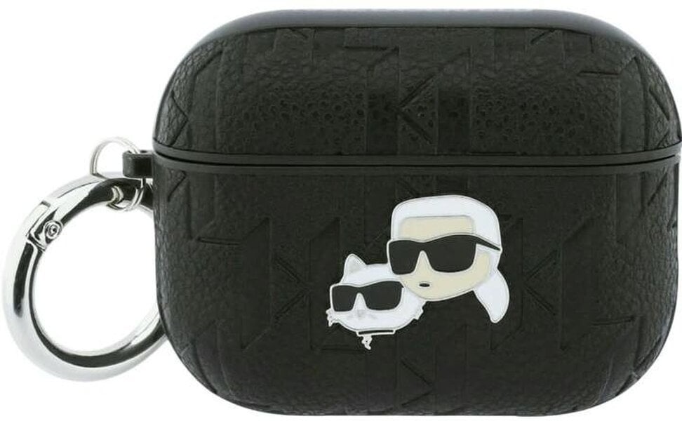 Karl Lagerfeld Monogram Karl and Choupette Head Case for AirPods Pro 3 Black - KLAP3PGKCPK