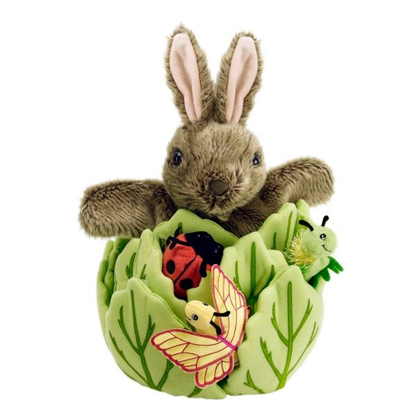 The Puppet Company Rabbit in a Lettuce - with 3 Mini Beasts - Hide-Aways