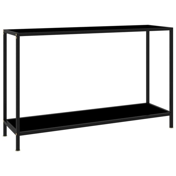 Berkfield Console Table Black 120x35x75 cm Tempered Glass