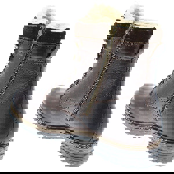 Frank James Glencoe Mens Lace Up Warm Fleece Zip Combat Boots