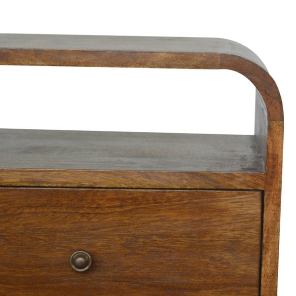 Artisan Furniture Solid Wood Chestnut Curve 2 Drawer Bedside