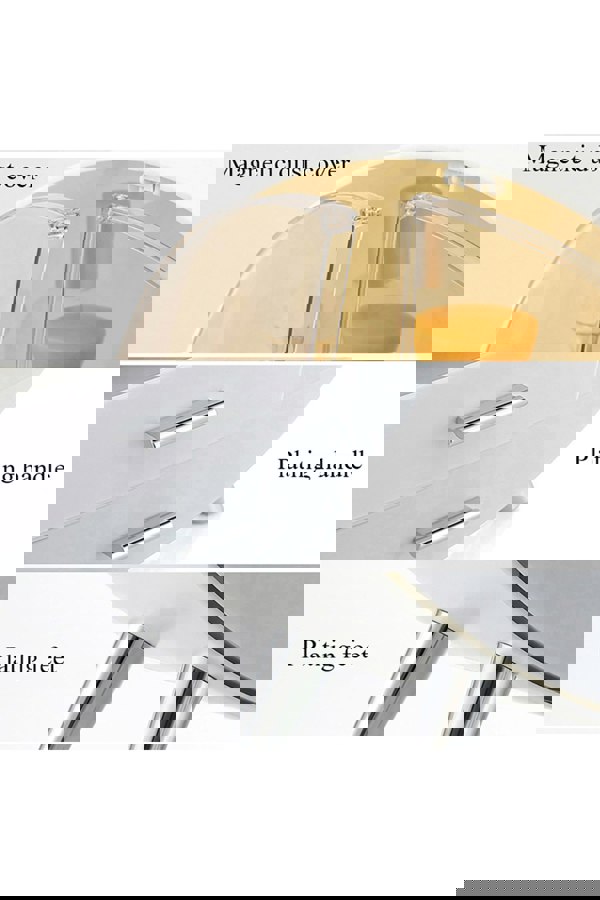 Living and Home 34CM High Round Transparent Cosmetic Display Box With 3 Drawers Storage Box