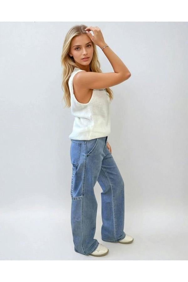 Margaret Loose Straight Leg Jeans - Denim