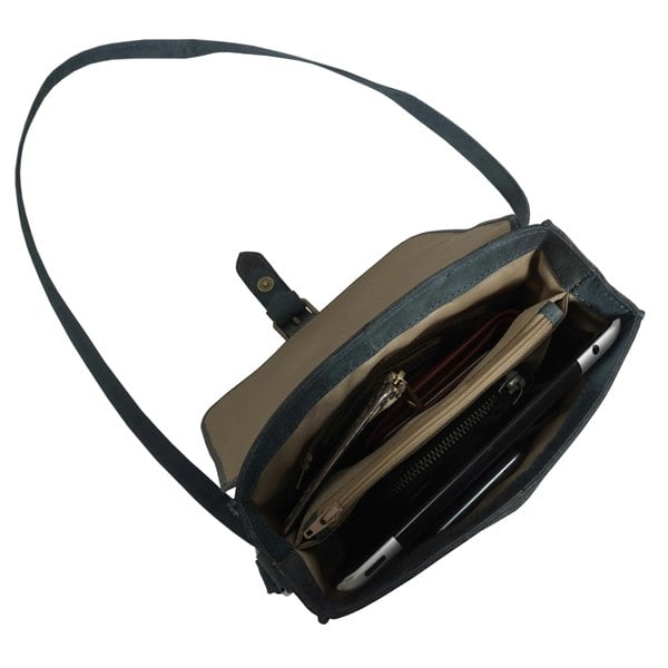 Real Hide Bags 'CAROLYN' Denim Distressed Real Leather iPad Tablet Crossbody Bag