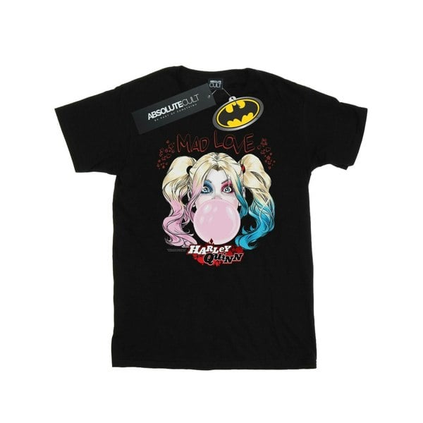 DC Comics Womens Harley Quinn Mad Love Cotton Boyfriend T-Shirt - Black