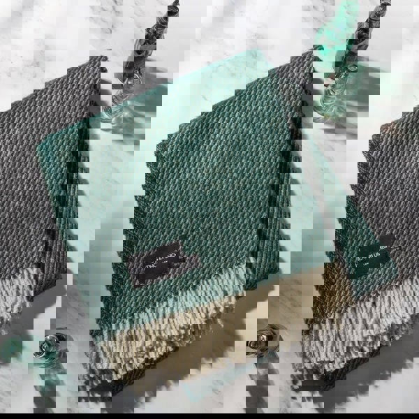 Evening Tales - Soft Pure New Wool Blanket - Contemporary Weave - Deep Sea Green - Heating & Plumbing London - Throw