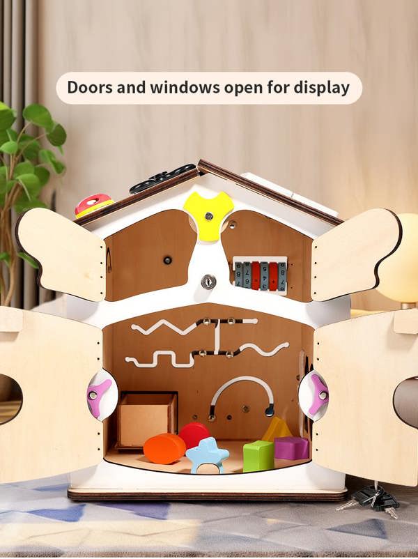 Dyzi Montessori Busy House Robot Puzzle Educational Board Sensory Life Motor Skill Dyzi