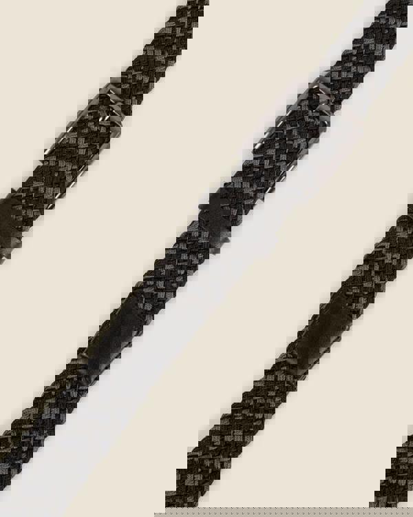 Larsson & Co Vanda - Black & Grey Woven Casual Stretch Belt