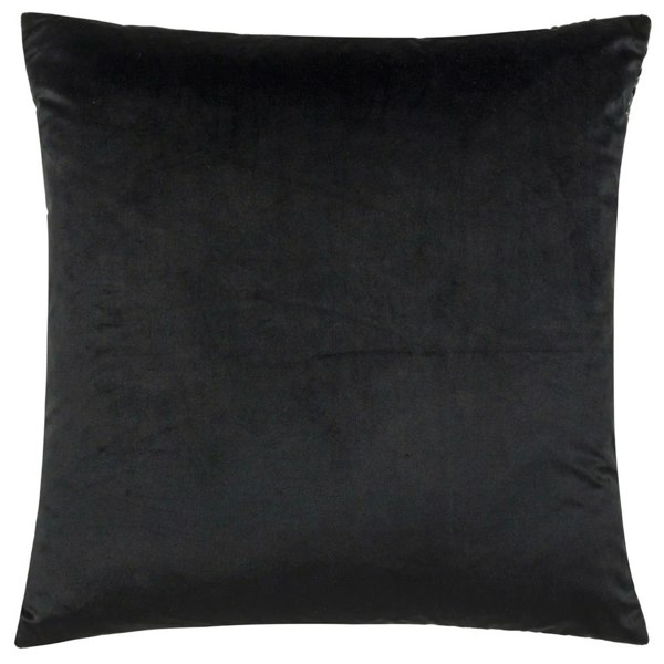 Paoletti Henley Jacquard Velvet Cushion Cover - Grey/Black