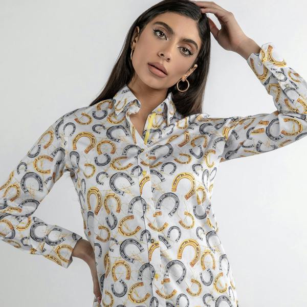 ORNATE HORSESHOE COLLECTION WOMENS  PRINT SHIRT - Premium Men's Patterned Shirt by Claudio Lugli | Bold Design, Tailored Fit, Best Printed Shirts