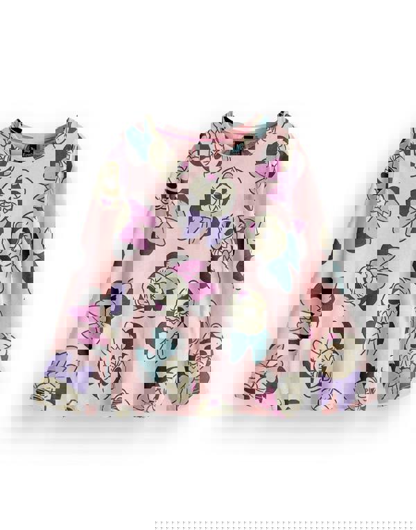 Disney Girls Pink Minnie All Over Print Long Sleeve Long Leg Pyjama Set