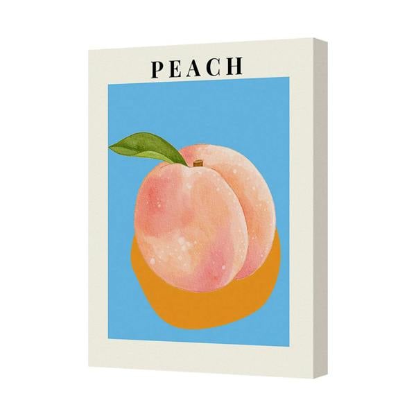 Benjamin Tate Design Peach Canvas Wall Art Print With Deep Wooden Frame UK Handmade