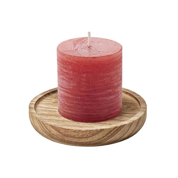 MidOcean Pentas Round Wooden Scented Candle - Red - 