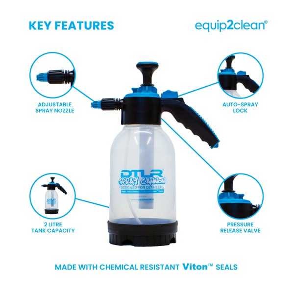 Equip2clean DTLR® Spray Cannon - pump action with VITON seals - 2 litre