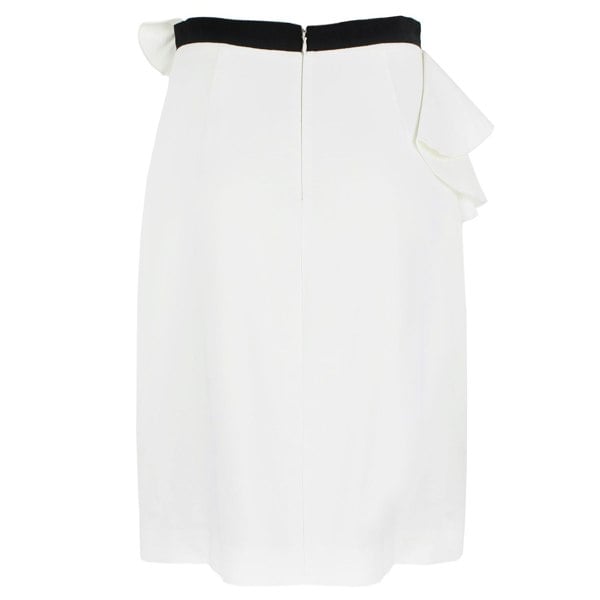 Giambattista Valli white crepe skirt with layered detailing to waistband