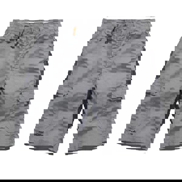 Scruffs Trade Flex Mens Pockets Cargo Shorts, gray tactical cargo shorts with multiple pockets and durable fabric.