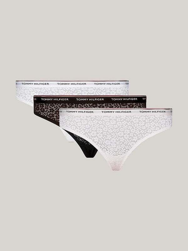 Tommy Hilfiger BIKINI LACE 3 Pack Womens Briefs Black/White/Light Pink