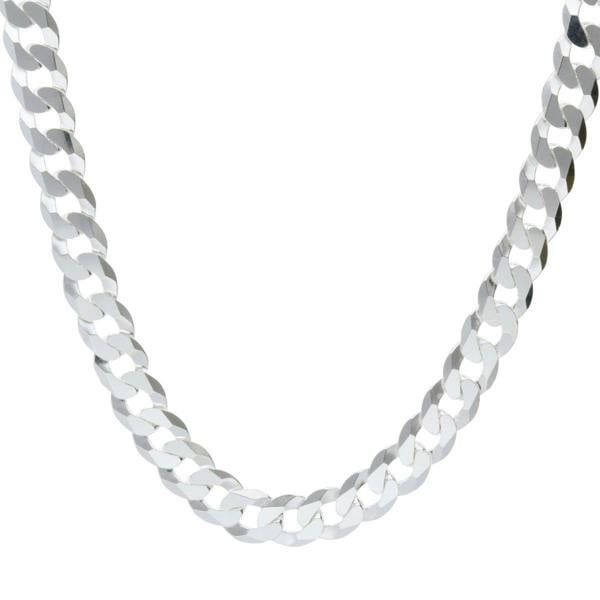 Sterling Silver 8mm Mens Curb Chain - Love Silver Jewellery