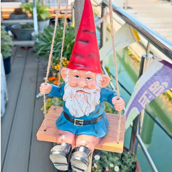 Farmwood Swinging Gnome Hanging Garden Ornament