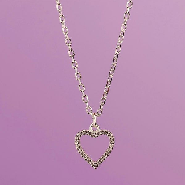 Crystal Heart Necklace - Sterling Silver - MYLEE London