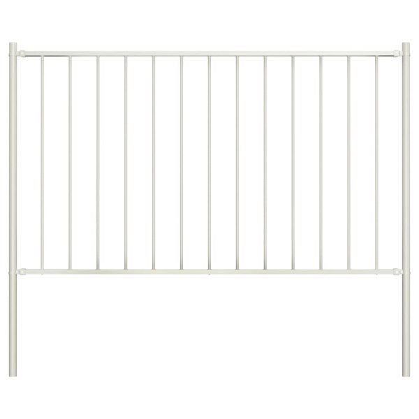 Berkfield Fence Panel with Posts Powder-coated Steel 1.7x1 m White