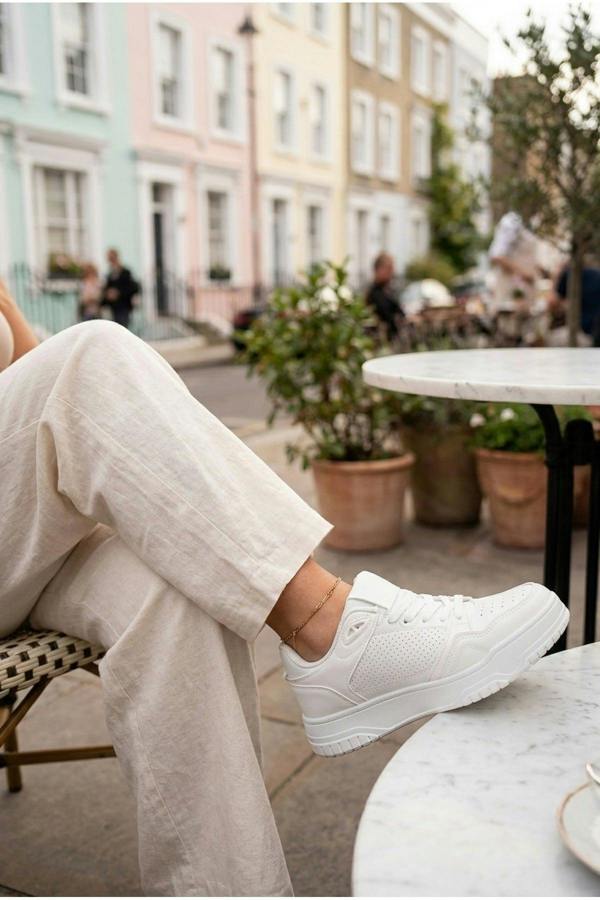 Cordelia Two Tone Panel Chunky Trainers - White