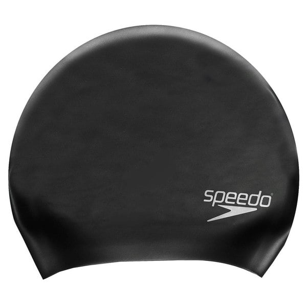 Speedo Unisex Adult Long Hair Silicone Swim Cap - Black