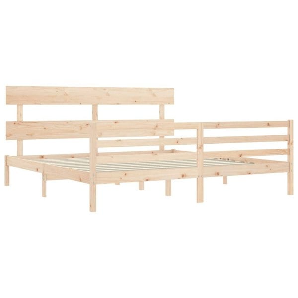 Berkfield Bed Frame with Headboard Small Single Solid Wood