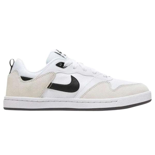 Nike Mens SB Alleyoop Swoosh Mesh Lace Up Trainers - White - 