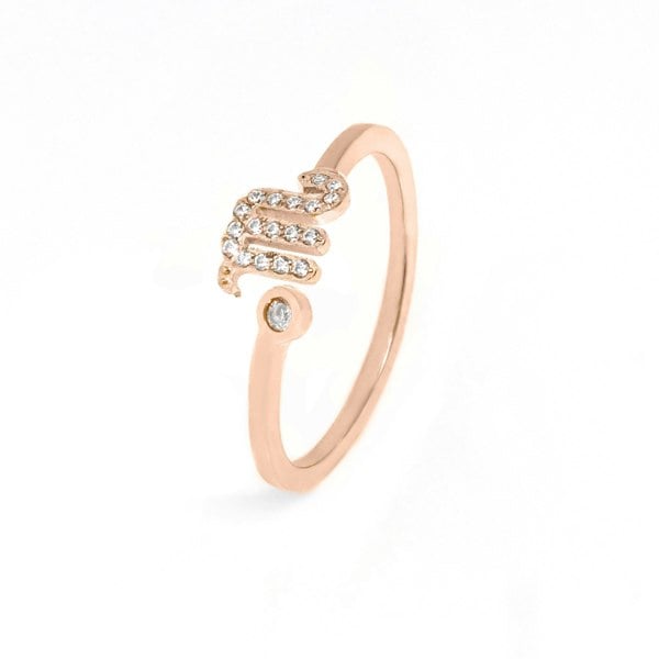Say It With Scorpio Ring with CZ Stones - Rose Gold Plated