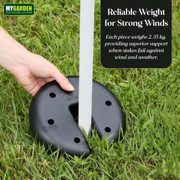 My Garden Outdoor Living My Garden Gazebo Weights Set of 4-Heavy Duty 2.3kg Each-Cement Filled Tent Leg Weight-Canopy Base Anchor for Gazebo & Parasol