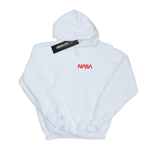 NASA Mens Modern Logo Chest Hoodie - White